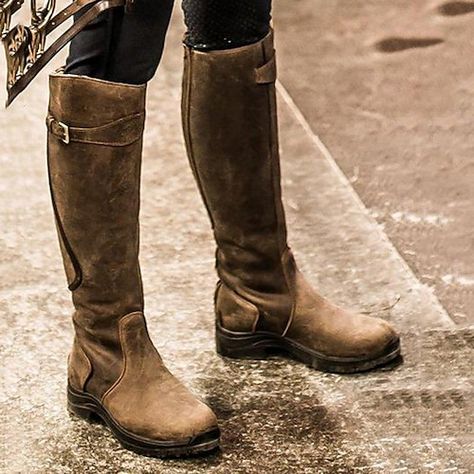 Snowy River, Mountain Horse, Gladiator Boots, Pu Boots, Looks Country, Buckled Flats, Zipper Heels, Pu Heels, Round Toe Heels