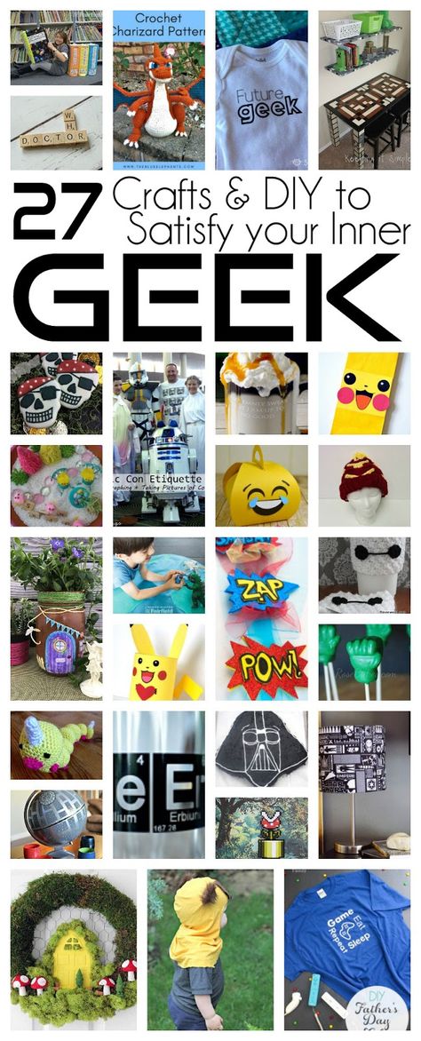 Pieces by Polly: 27 Crafts to Satisfy Your Inner Geek and Block Party Link-Up Gamer Crafts Diy, Nerdy Crafts Diy, Diy Comic Book Crafts, Diy Geek Gifts, Nerdy Diy Gifts, Diy Geek Decor, Geek Crafts Diy, Magic The Gathering Crafts, Diy Gifts For Gamers