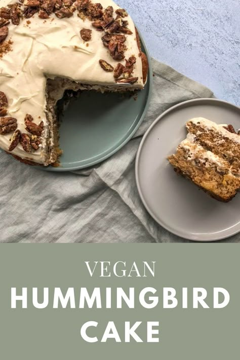 Vegan Hummingbird Cake, Patisserie Vegan, Vegan Cream Cheese Frosting, Hummingbird Cake, Vegan Cream, Vegan Cake Recipes, Cake Vegan, Desserts Vegan, Vegan Cakes