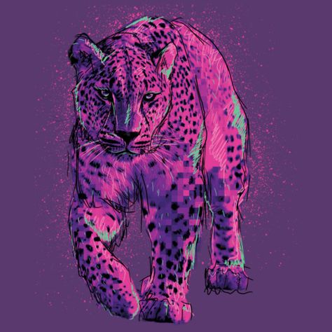 Pink Jaguar, Bead Embroidery Patterns, Pink Panther, Pink Panthers, Disney Princess Art, Princess Art, Arte Animal, Mens Long Sleeve Tee, First Tattoo