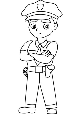 Cartoon Police Officer Coloring page Police Humor, Coloring Art, Drawing Color, Fairy Coloring Pages, Disney Coloring Pages, Flower Coloring Pages, Line Illustration, Mandala Coloring Pages, Christmas Coloring Pages