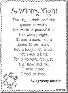 Poems For Kids About School That Rhyme Shel Silverstein in English To Recite About Friends in Urdu Shared Reading Poems, Kindergarten Poems, Winter Poetry, The Snowy Day, Poems About School, Winter Poems, Reading Poems, Childrens Poems, Childrens Poetry