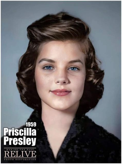 Celeb Mugshots, Young Priscilla Presley, Presley Family, Famous Families, Elvis Presley Family, Barbara Mori, Marie Presley, Over 60 Hairstyles, Girly Movies