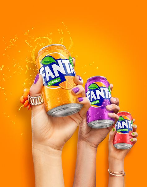 Fanta Rebrand on Behance Image Joker, Care Bear Party, Beverage Poster, Beer Advertising, 광고 디자인, Fanta Can, Fruit Photography, Food Graphic Design, Cosmetic Design