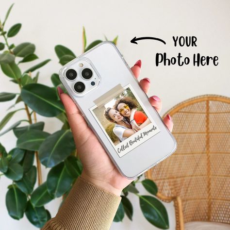 Polaroid Custom Photo Clear Case Personalized Picture Case - Etsy Polaroid Photos, Easy Trendy Outfits, Clear Phone Case, Clear Case, Uv Printing, Clear Cases, Silicon Case, Custom Photo, Soft Silicone