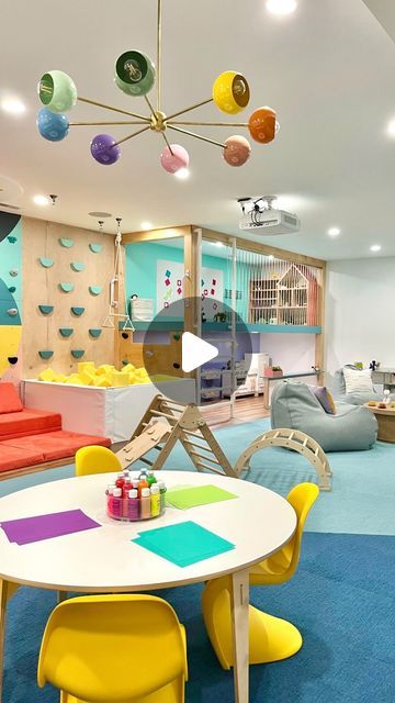 grOH! Playrooms on Instagram: "That’s a WRAP on creating another purposeful playroom, and boy do we LOVE how this one turned out! 🤩🧡 Complete with a maker space, gross motor area, foam pit, and MORE... You’re going to want to stick around for a closer look at this playroom! 😍🤸‍♀️✨ 📲 With all of the exciting news coming up, be sure to turn on post notifications so you don’t miss a thing 👀🙌 #playroomreveal #playroommakeover #playroomtransformation #playroomdesign #purposefulplayroom #montessoriplayroom #playbasedlearning #interiordesign #playroomdecor #playroomtips #playroomideas" Groh! Playrooms, Exciting News Coming, Foam Pit, Purposeful Play, Game Place, Montessori Playroom, Basement Playroom, Playbased Learning, Maker Space