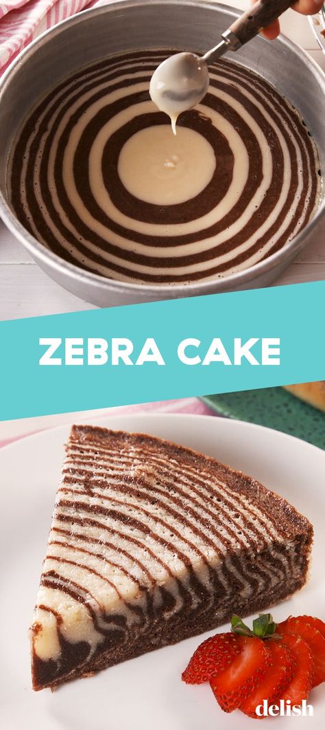 This Mesmerizing Zebra Cake Tastes As Good As It LooksDelish Zebra Pie, Dessert Slice, Zebra Cake Recipe, Zebra Cakes, Making Cakes, Birthday Cakes For Teens, Zebra Cake, Classic Cake, Specialty Cakes