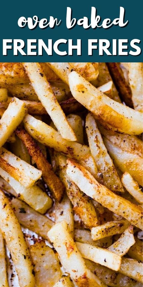 Savor the crunch and flavor of these golden oven baked Seasoned French Fries! Enjoy a healthier, crispy delight that turns any meal into a flavorful feast without the added calories of traditional frying! Oven Fries Crispy, Oven Home Fries, Seasoned French Fries, Oven French Fries, Oven Baked French Fries, Easy Dinners For Kids, Baked French Fries, Oven Fries, Homemade Fries