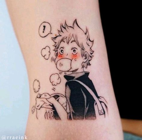 Small Anime Tattoos Ideas Simple, Haikyuu Tattoo, Fairy Tail Tattoo, Small Inspirational Tattoos, Simple Anime, Creepy Tattoos, Cartoon Tattoos, Anime Tattoos, Piercing Tattoo