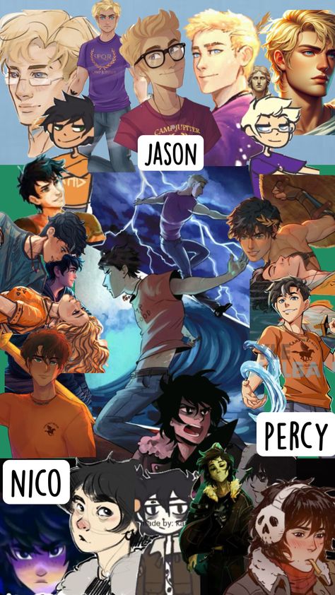 #thebigthree Heroes Of Olympus Wallpaper, Percy And Nico, Percy Jackson Drawings, Percy Jackson Wallpaper, Percy Jackson Characters, Percy Jackson Art, Aesthetic Fits, Percy Jackson Books, Percy Jackson Funny