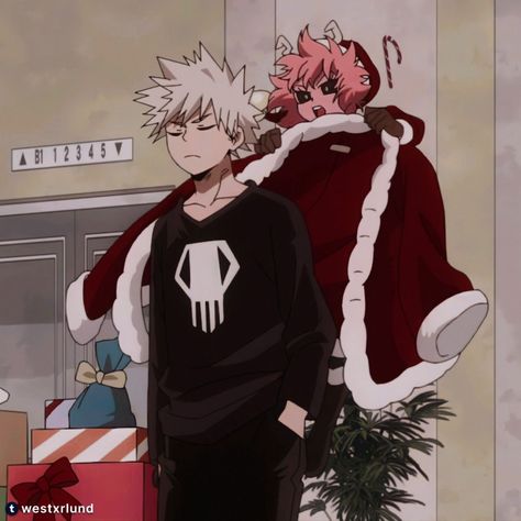 Mha Christmas Icons, Bakugo Christmas, Christmas Academia, Ghibli Christmas, Mha Pfps, Christmas Anime, Xmas Costumes, Anime Decals, Doodle Tattoo