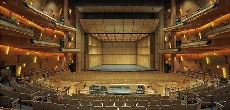 mesa arts center - Google Search Proscenium Stage, Theatre Interior, International Interior Design, Urban Oasis, Public Building, Arts Center, Stage Lighting, Exhibition Space, Front View