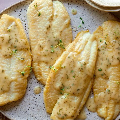 Lemon Sole by Food Network Kitchen Filet Of Sole Recipes, Lemon Sole Recipes, Sole Fillet Recipes, Filet Of Sole, Sole Recipe, Sole Recipes, Sole Fish, Lemon Caper Sauce, Food Network Canada