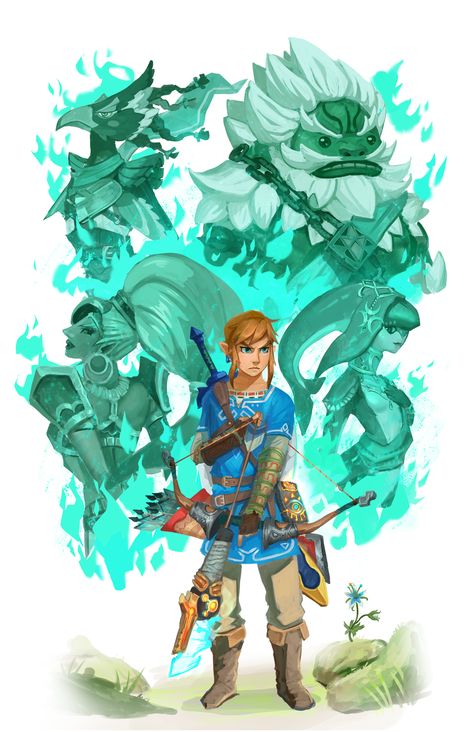 Zelda BoTW - Champions' Gifts by GabeRamos Botw Champions, Kakariko Village, Bubble Popping, Hyrule Castle, Botw Zelda, Princesa Zelda, Zelda Botw, Bubble Shooter, Hyrule Warriors