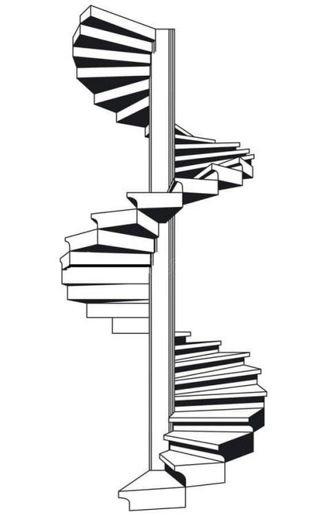 Circular Staircase Drawing, Spiral Staircase Illustration, Staircase Tattoo, Elements Of Design Shape, Staircase Drawing, How To Draw Stairs, Spiral Drawing, Staircase Art, Stair Art