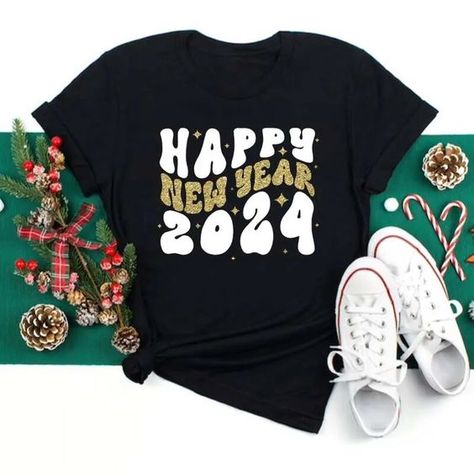 Hello 2024 Happy New Year Printed T Shirt - bt11590-hs / L 2023 Loading, Hello 2024, New Year Logo, Hello 2023, 2023 Happy New Year, 31st December, Happy New Year 2023, Happy New Year 2024, New Years Shirts