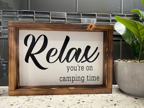 Camping Cricut Projects, Camper Projects, Camping Cricut, Camping Signs Diy, Camping Decals, Camping Sayings, Camp Signs, Rv Signs, Camper Redo