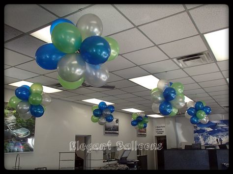 Dance Floor, Ceiling decor & Balloon Walls — Elegant Balloons Dance Floor Balloons, Balloon Decor Ceiling, Balloon Chandelier Party Ideas, Balloon On Ceiling Decor, How To Hang Balloons From Ceiling, Office Balloon Decoration, Hanging Balloons From Ceiling, Dance Floor Ceiling Decor, Ceiling Balloon Decorations