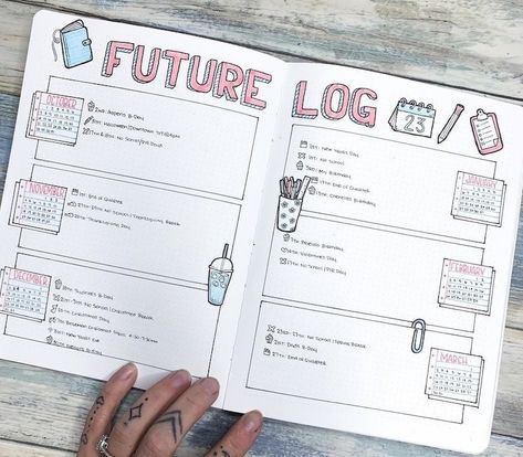 Future Log Ideas, Future Log Bullet Journal, Planner Hacks, Log Ideas, Weekly Log, Finance Bullet Journal, How To Bullet Journal, Future Log, Bullet Journal For Beginners