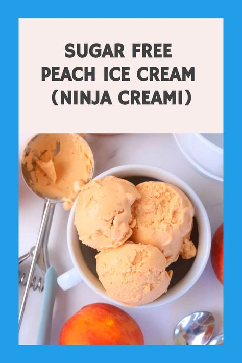 Super creamy and delicious, this Sugar Free Peach Ice Cream recipe is whipped up effortlessly in the Ninja Creami machine. Sugar Free Peach Cobbler, Ice Cream Ninja Creami, Peach Ice Cream Recipe, Creami Recipes, Delicious Low Carb Recipes, Peach Ice Cream, Ninja Creami, Peach Cobbler Recipe, Refreshing Desserts