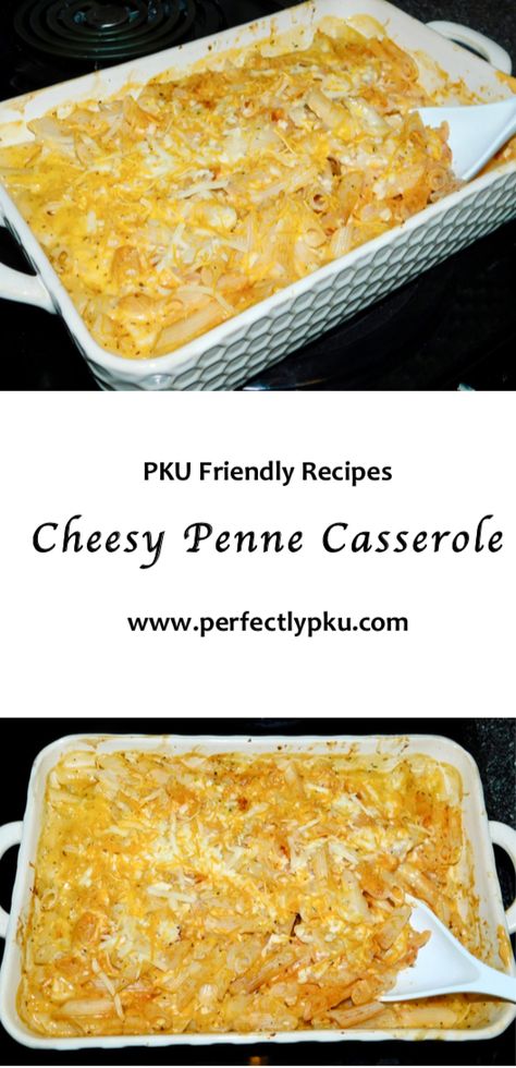 Pku Friendly Recipes, Pku Recipes Meals, Pku Meals, Pku Food, Penne Casserole, Pasta Casserole Dishes, Pku Recipes, Low Protein Foods, Pregnancy Recipes