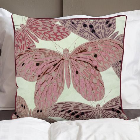 Bloomsbury Market Theodora Fancy Butterfly Cotton Cushion Cover | Wayfair.co.uk Tropical Accent Pillow, Paper Kite, Butterfly Cushion, Pink Cushion Covers, Green Cushion Covers, Botanical Pillow, Pink Cushion, Decor Butterfly, Papillon Rose