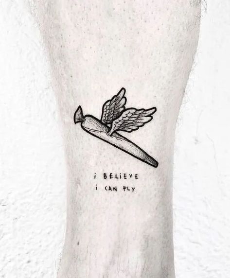 110 Weed Tattoo Ideas To Get You Feeling High New Chapter Tattoo Ideas, Mens Thigh Tattoos Ideas, Small Funny Tattoos, Enchanted Tattoo, Tato Flash, Tattoo Band, Tato Minimal, Basic Tattoos, Piece Tattoo