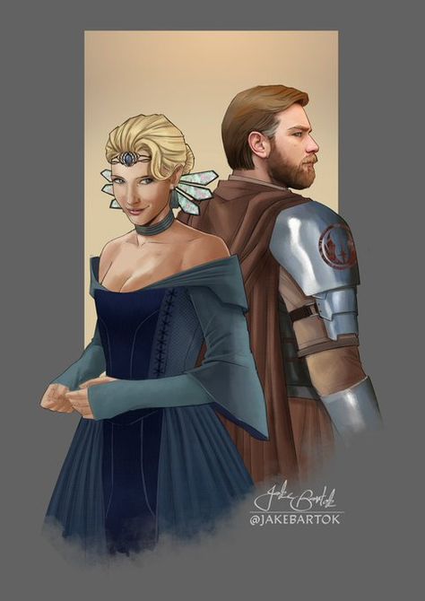 Obi Wan Kenobi And Satine, Kenobi And Satine, Drawing Star Wars, Jake Bartok, Duchess Satine, Medieval Series, Satine Kryze, Han And Leia, Star Wars Facts