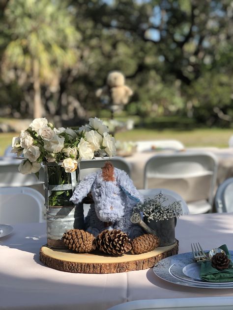 Classic Pooh Centerpiece Shower Ideas, Pooh Wedding, Eeyore Party, Classic Winnie The Pooh Centerpieces, Pooh Bear Centerpieces, Pooh Centerpieces, Vintage Winnie The Pooh Centerpieces, Winnie The Pooh Centerpieces Baby Boy, Eeyore Birthday