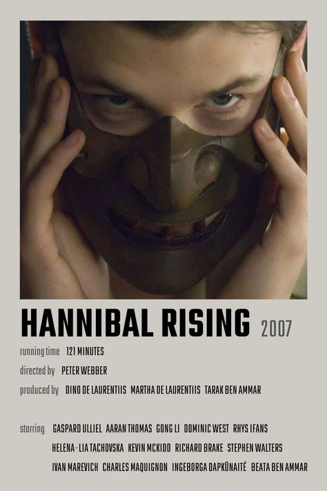 Hannibal Rising, Kevin Mckidd, Dominic West, Gong Li, Gaspard Ulliel, Great Movies To Watch, Hannibal Lecter, Movies And Series, Good Movies To Watch