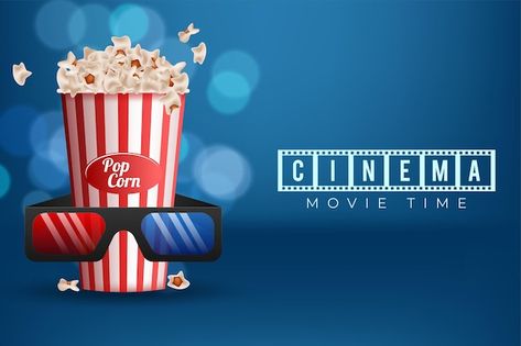 Cinema Popcorn, Asthetic Picture White And Black, Movie Categories, Concept Background, Movie Website, 2020 Movies, 3d Glasses, Home Movies, About Time Movie