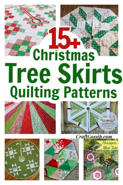 15 DIY Quilted Christmas Tree Skirts – Quilting Diy Quilted Christmas Tree Skirt, Christmas Tree Skirt Quilt, Tree Skirt Quilt, Diy Christmas Tree Skirt, Christmas Tree Skirts Patterns, Tree Skirt Pattern, Skirt Pattern Free, Xmas Tree Skirts, Christmas Tree Quilt