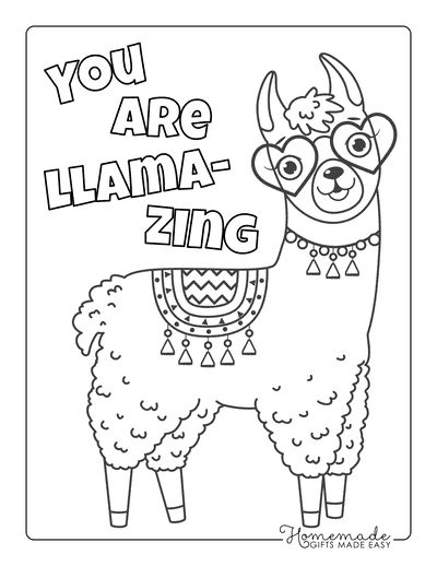 Valentines Day Coloring Pages Cute You Are Llamazing Free Printable Valentine Cards, Valentine Canvas, Valentine Coloring Sheets, Kawaii Printables, Free Printable Valentines Cards, Printable Valentine Cards, Candy Coloring Pages, Fnaf Coloring Pages, Dolphin Coloring Pages