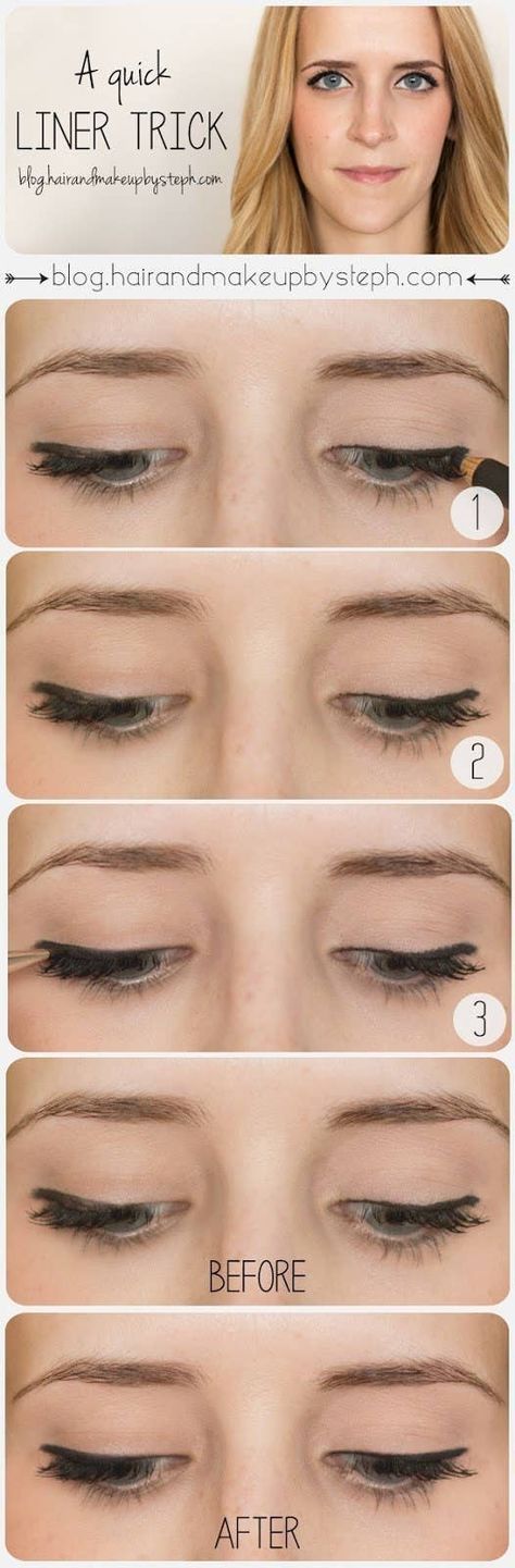 18 Useful Tips For People Who Suck At Eyeliner Eyeliner Shapes, Eyeliner Hacks, Simple Makeup Tips, Easy Hairstyles Quick, Dark Eyeshadow, Perfect Eyeliner, Eye Liner Tricks, Black Eyeshadow, Smoky Eyes