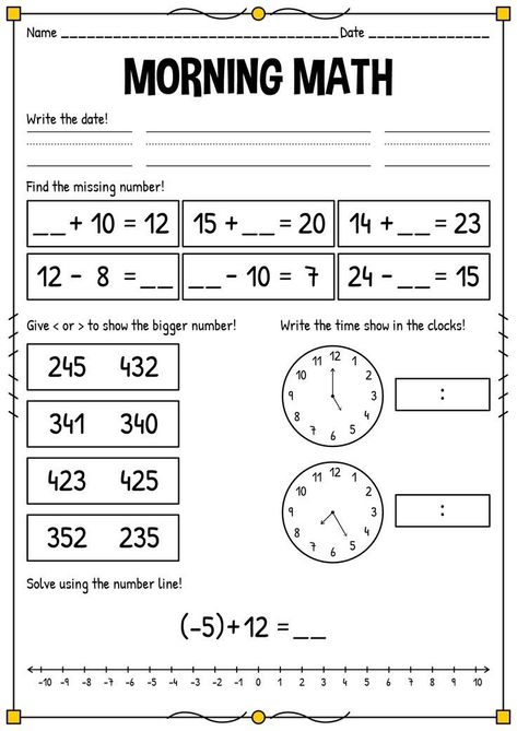 math worksheets 2nd Grade Worksheets Free Printables Activities, 2nd Grade Math Worksheets Free Printable, 2nd Grade Worksheets Free Printables, 2nd Grade Morning Work, 3rd Grade Worksheets, Third Grade Worksheets, Kindergarten Math Worksheets Addition, Summer Packet, Summer Routine