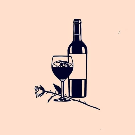 Wine Tattoos, Tattoo Phrases, Wine Glass Drawing, Wine Glass Tattoo, Wine Tattoo, Persian Tattoo, Traditional Tattoo Old School, Vintage Tattoo Design, Bottle Tattoo