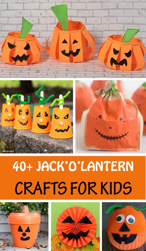 Jack'O'Lantern pumpkin crafts for kids to make this Halloween. Create with paper, paper rolls, paper plates, paper cups, paper bags, rocks and more. #JackOLantern #Halloween Pumpkin Paper Crafts, Pumpkin Crafts For Kids, Lantern Crafts For Kids, Pumpkin Crafts Preschool, Lantern Crafts, Paper Pumpkin Craft, Halloween Crafts For Toddlers, Halloween Arts And Crafts, Easy Fall Crafts