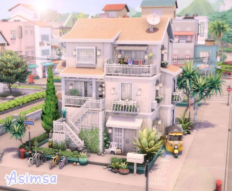 Sims 4 Rental, Modern Parisian Apartment, Bloxburg Beach House, Modern Parisian, Sims 4 Family, Sims 4 House Plans, Sims 4 House Building, The Sims 4 Packs, City Apartments