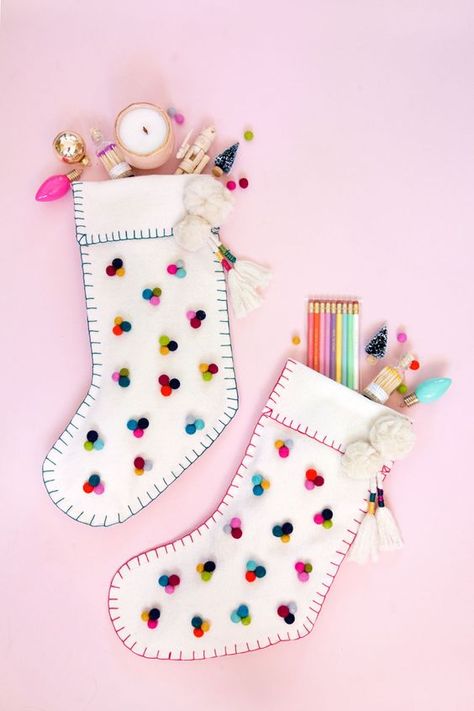 Hung by the Chimney with Care: Handmade Christmas Stockings for your Grandkids | Marie Bostwick Diy Christmas Stockings, Diy Christmas Stocking, Christmas Stocking Tutorial, Cute Christmas Stockings, Unique Christmas Stockings, Diy Stockings, Felt Christmas Stockings, Christmas Stockings Diy, Felt Stocking