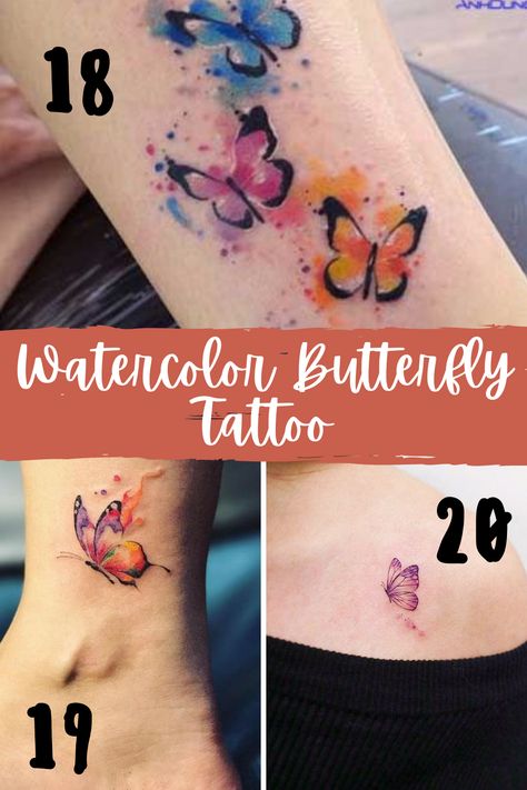 25 Simple Butterfly Tattoo Ideas Full of Meaning - TattooGlee Red Butterfly Tattoo, Monarch Tattoo, Tiny Butterfly Tattoo, Watercolor Butterfly Tattoo, Colorful Butterfly Tattoo, Simple Butterfly Tattoo, Butterfly Tattoo Stencil, Unique Butterfly Tattoos, Colorful Tattoo