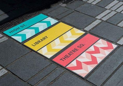 Creative Wayfinding, Floor Signage, Wayfinding Signs, Floor Graphics, Wayfinding Design, Wayfinding System, Environmental Graphic Design, Floor Decal, Wayfinding Signage