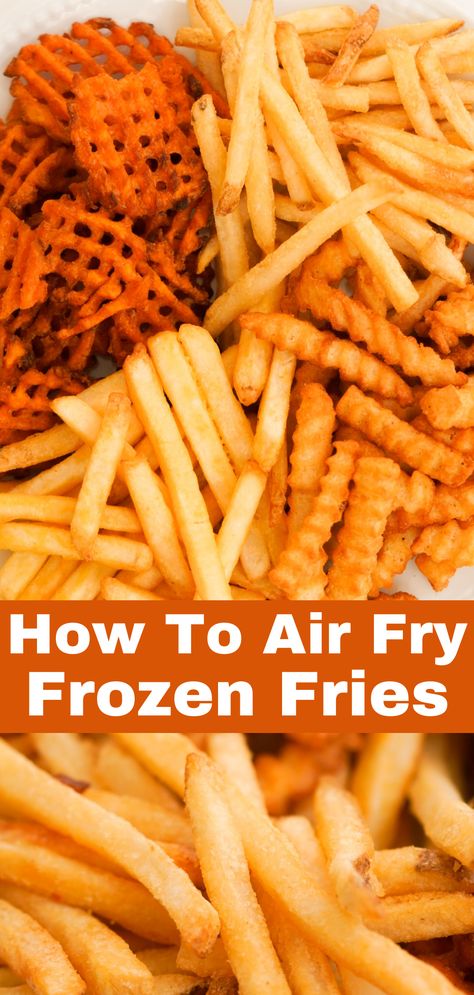 Once you air fry frozen french fries, you will never prepare them a different way! These french fries are crispy on the outside, soft and fluffy on the inside, and fast food level delicious – all in under 15 minutes. Check out the full post for the exact times and temperature to air fry any style of fry: waffle fries, shoestring fries, crinkle cut fries, and more! Air Fryer Frozen Fries, Fries Air Fryer, Air Fry French Fries, Frozen Fries, Air Fryer Fries, Cooking Brussel Sprouts, Air Fryer French Fries, Frozen French Fries, Air Fryer Oven Recipes