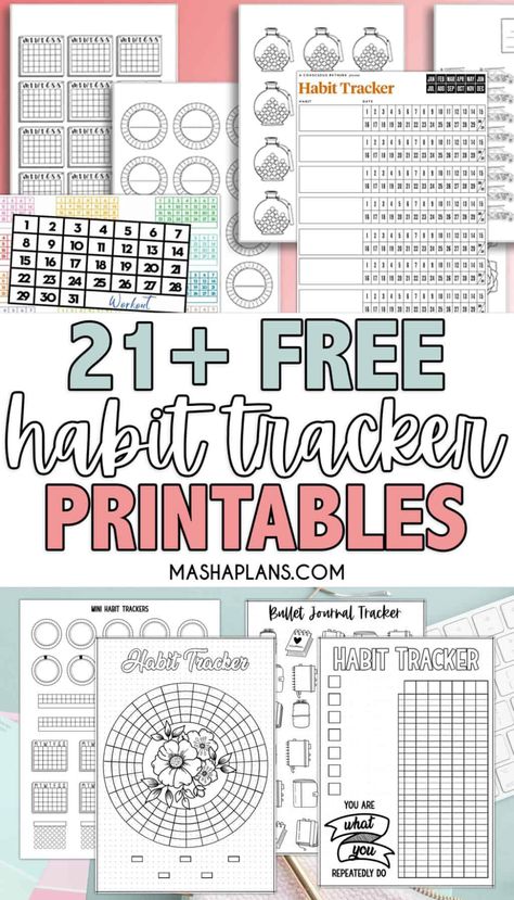 Journal Tracker Ideas Printable, Budget Journal Ideas Free Printables, Habit Planner Free Printable, Editable Habit Tracker Printable Free, Happy Planner Habit Tracker Ideas, Life Tracker Free Printables, Good Notes Habit Tracker, Free Printable Bujo Templates, Free Printable Habit Tracker Circle