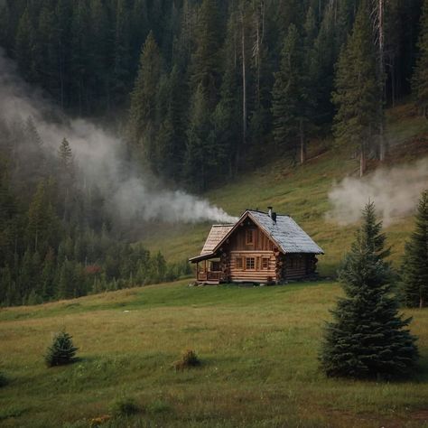 Tiny Log Cabins, Cabin Aesthetic, Log Cabin Rustic, Camping Inspiration, Cabin In The Mountains, Mountain Cottage, Forest Cabin, Cottage In The Woods, House Plants Decor