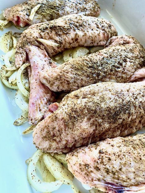 Lemon Pepper Turkey Wings Baked, Turkey Wings Recipe Baked, Turkey Wing Recipes Baked, Bake Turkey Wings Recipe, Turkey Wings Recipe, Thai Pasta, Wings Recipe Baked, Baked Turkey Wings, Wings Recipes