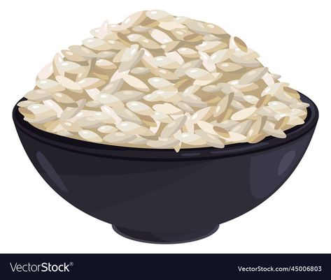 Rice Illustration, Bowl Of Rice, Rice Bowl, Rice Bowls, Asian Food, Transparent Png, Food Dishes, Asian Recipes, Premium Vector