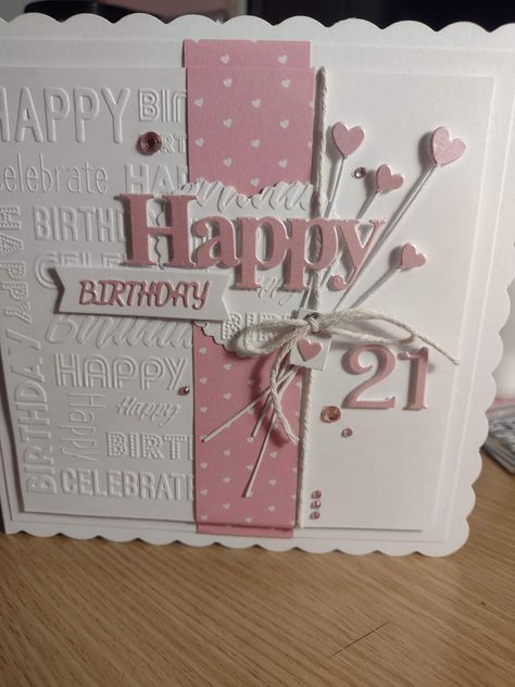 21st Birthday Cards Female Handmade, December Ideas, Class Board, Handmade Greeting Card Designs, Happy Birthday Cards Handmade, 50th Bday, 18th Birthday Cards, 21st Birthday Cards, Simple Birthday Cards