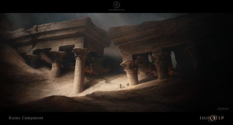 Desert Ruins, Old Temple, Egypt Concept Art, Temple Ruins, Fantasy Setting, The Ruins, Silk Road, Environmental Art, Architecture Art