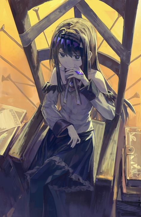 Homura Akemi Fanart, Akemi Homura, Mahō Shōjo Madoka Magica, Homura Akemi, Sayaka Miki, Really Cool Drawings, Mahō Shōjo, Puella Magi, Puella Magi Madoka Magica