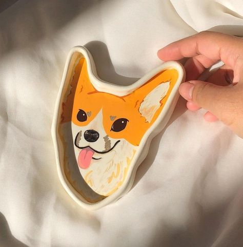 Corgi Clay, Corgi Ceramic, Clay Trinket Dish, World Map Tapestry, Cloud Mirror, Plant Accessories, Marble Candle Holder, Create Your Own World, Marble Candle